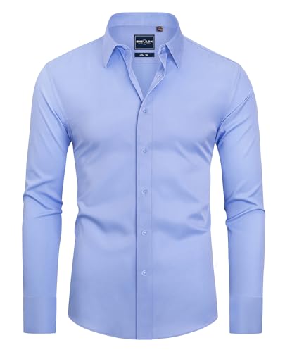 DEMEANOR Hemd Herren Langarm Businesshemden für Herren Slim Fit Hemden Herren Bügelfrei Hemden Freizeithemd Herren von DEMEANOR