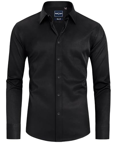 DEMEANOR Hemd Herren Langarm Businesshemden für Herren Slim Fit Business Bügelleichtes Hemden Freizeithemd von DEMEANOR