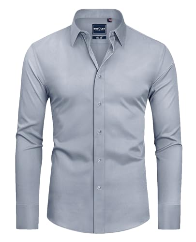 DEMEANOR Hemd Herren Langarm Businesshemden für Herren Slim Fit Hemden Herren Bügelfrei Hemden Freizeithemd Herren von DEMEANOR