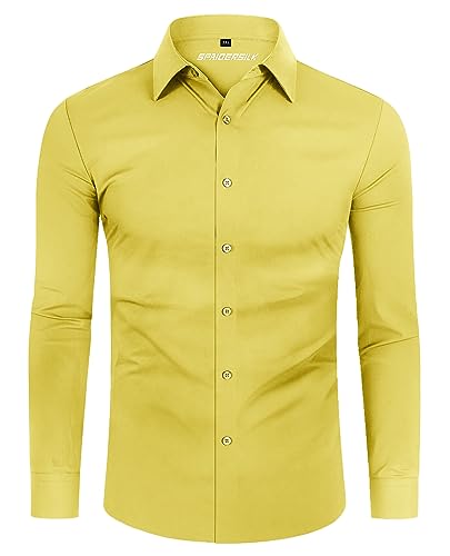 DEMEANOR Hemd Herren Stretch Langarm Freizeithemden für Herren Hemd Slim Fit Herren Businesshemden für Herren Hemd bügelfrei Herren von DEMEANOR