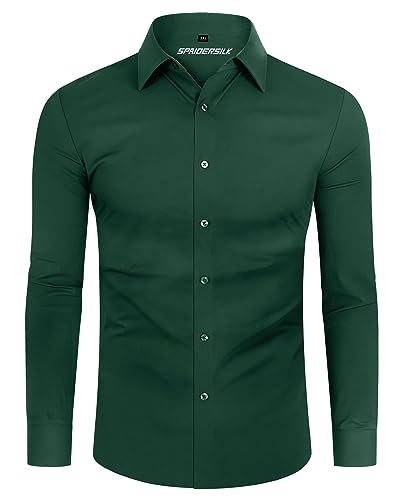 DEMEANOR Hemd Herren Stretch Langarm Freizeithemden für Herren Hemd Slim Fit Herren Businesshemden für Herren Hemd bügelfrei Herren von DEMEANOR