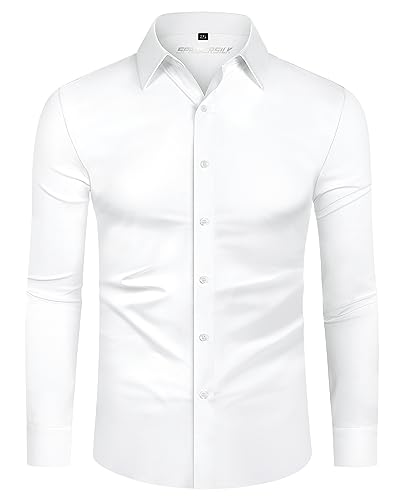 DEMEANOR Hemd Herren Stretch Langarm Freizeithemden für Herren Hemd Slim Fit Herren Businesshemden für Herren Hemd bügelfrei Herren von DEMEANOR