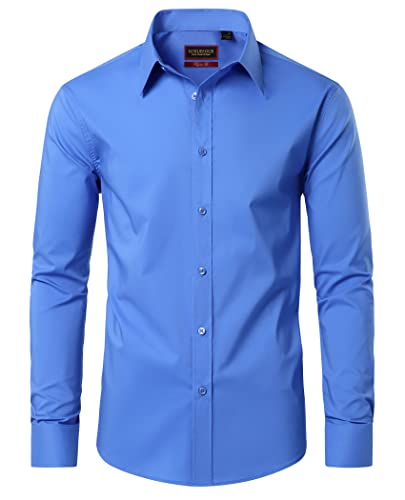 DEMEANOR Langarmhemden für Herren, Baumwolle, regulär, bügelfrei, formelle Hemden für Herren, Hemd, Business Blue, M DEMEANOR Langarmhemden für Herren, Baumwolle, regulär, bügelfrei, formelle Hemden für Herren, Hemd, Business Blue, M von DEMEANOR