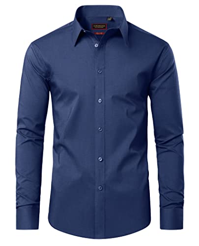 DEMEANOR Langarmhemden für Herren, Baumwolle, regulär, bügelfrei, formelle Hemden für Herren, Hemd, navy, XL DEMEANOR Langarmhemden für Herren, Baumwolle, regulär, bügelfrei, formelle Hemden für Herren, Hemd, navy, XL von DEMEANOR