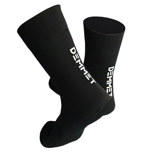 DEMMET Neoprene sock Tauchsocken 1.5mm-3mm-5mm Männer Frauen Hohe Elastizität Gebürstet Warme Rutschfeste Strandsocken Diving socks (DE/NL/SE/PL, Alphanumerisch, L, Regular, Regular, 5MM Socks) von DEMMET