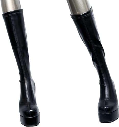 DEMONIA - Annabelle Fetisch Schwarze Stiefel - Größe 38-4 cm Plateau und 10.5 cm Absatz von DEMONIA