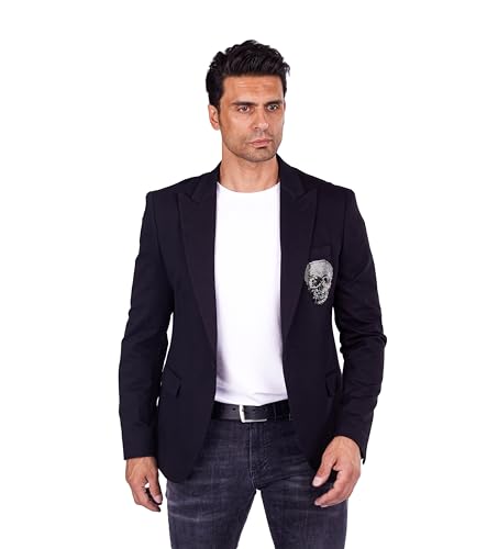 DENIM DISTRIQT Elegantes Totenkopf Sakko im coolen Design mit Stretch Schwarz 54 DENIM DISTRIQT Elegantes Totenkopf Sakko im coolen Design mit Stretch Schwarz 54 von DENIM DISTRIQT