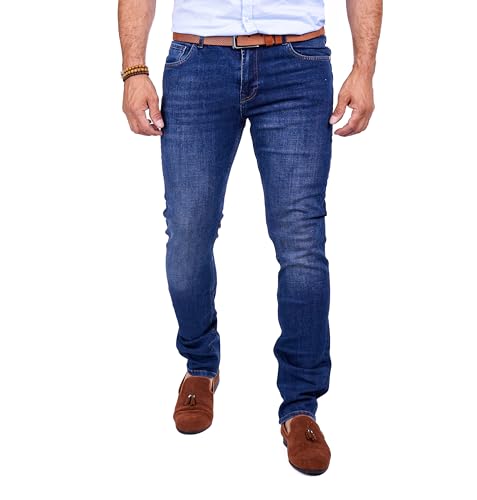DENIM DISTRIQT Herren Regular Fit Jeanshose mit Stretch Blau 3004 W33/L34 von DENIM DISTRIQT