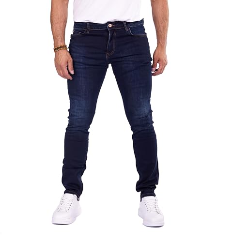 DENIM DISTRIQT Herren Regular Fit Jeanshose mit Stretch Dunkelblau 3015 W33/L34 von DENIM DISTRIQT