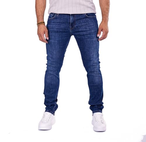 Lässige Herren Regular Fit Jeans mit Stretch Blau 3017 W30/L34 von DENIM DISTRIQT