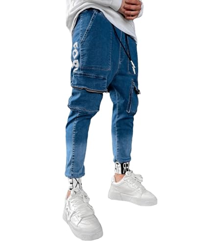 DENIM HOUSE Jeans Herren Baggy Jogg Cargo Streetwear Harem Stretch (as3, Waist_Inseam, Numeric_31, Numeric_32) von DENIM HOUSE