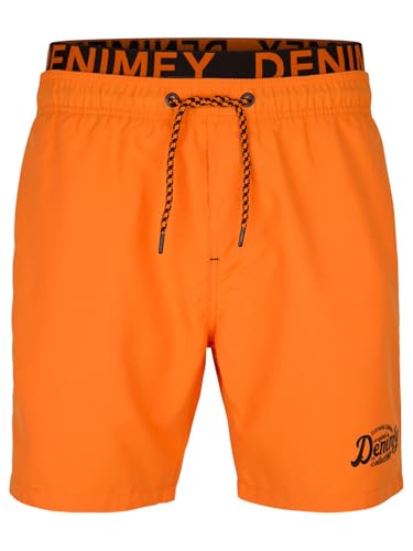 DENIMFY Badehose Herren Regular Fit DFNeo Badeshorts Sporthose Schwimmhose Shorts Kurze Hosen Print Elastischer Bund, Größe:3XL, Farben:Shiny Orange von DENIMFY