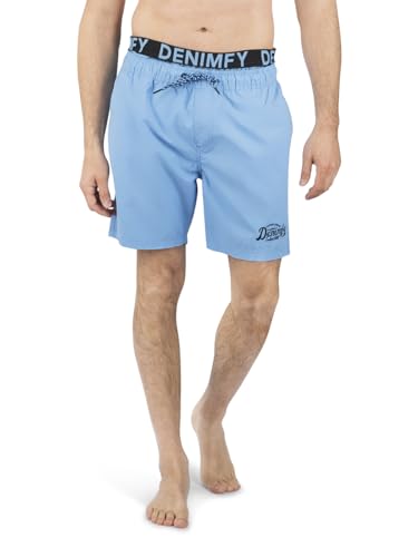 DENIMFY Badehose Herren Regular Fit DFNeo Badeshorts Sporthose Schwimmhose Shorts Kurze Hosen Print Elastischer Bund, Größe:5XL, Farben:Maya Blue von DENIMFY