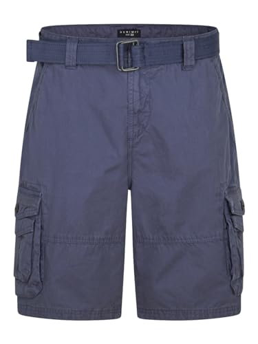 DENIMFY Cargo Shorts Herren mit Gürtel Regular Fit DFUlli Kurze Hosen Cargoshorts mit Taschen Bermuda Sommer 100% Baumwolle, Größe:36, Farben:Grisaille Blue von DENIMFY