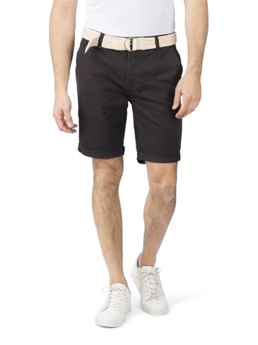 DENIMFY Chino Shorts Herren mit Gürtel DFLio Regular Fit Kurze Hosen Bermuda Short Stretch Einfarbig, Größe:40, Farben:Anthracite Grey von DENIMFY