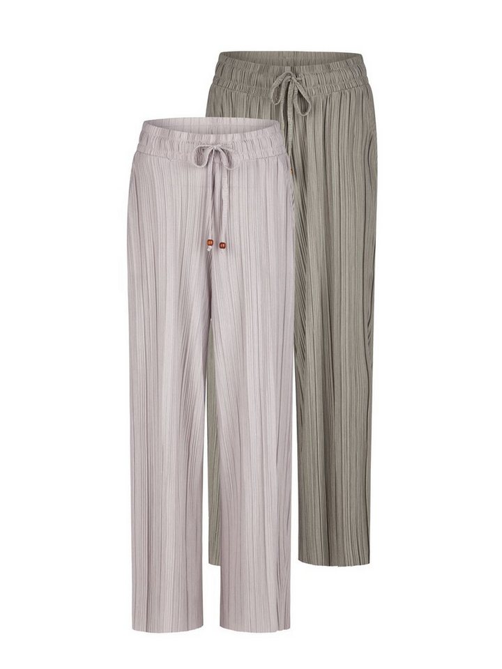 DENIMFY Chinohose Damen Palazzo Hose DFBrenda 2er Loose Fit (Vorteilspack) 7/8 Culotte mit Taschen von DENIMFY