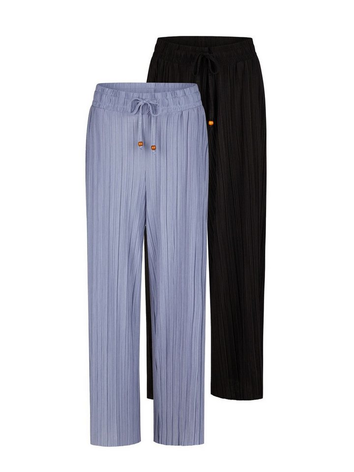 DENIMFY Chinohose Damen Palazzo Hose DFBrenda 2er Loose Fit (Vorteilspack) 7/8 Culotte mit Taschen von DENIMFY