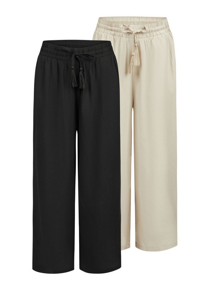 DENIMFY Chinohose Damen Palazzo Hose DFKate Loose Fit (Vorteilspack) Sommerhose mit Taschen von DENIMFY