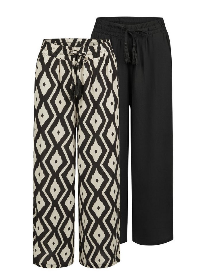 DENIMFY Chinohose Damen Palazzo Hose DFKate Loose Fit (Vorteilspack) Sommerhose mit Taschen von DENIMFY