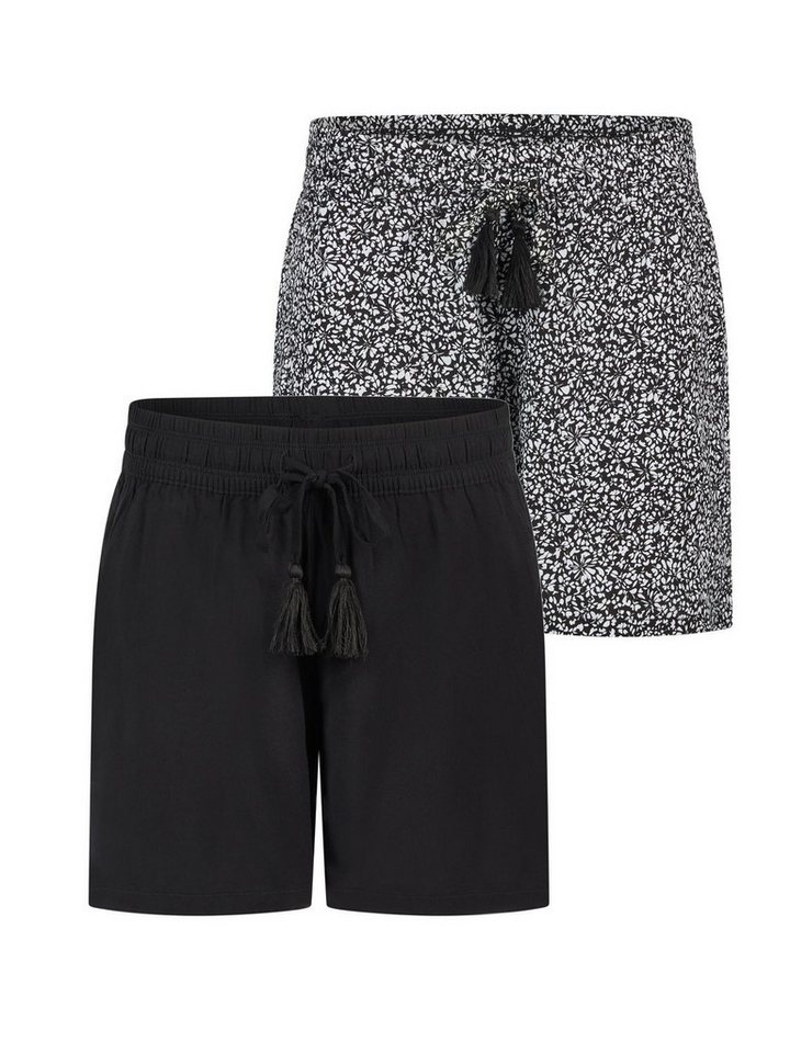 DENIMFY Sweatshorts Damen Shorts DFLia 2er Pack Regular Fit (Vorteilspack) kurze Stoffhose mit Kordelzug aus 100% Viskose von DENIMFY