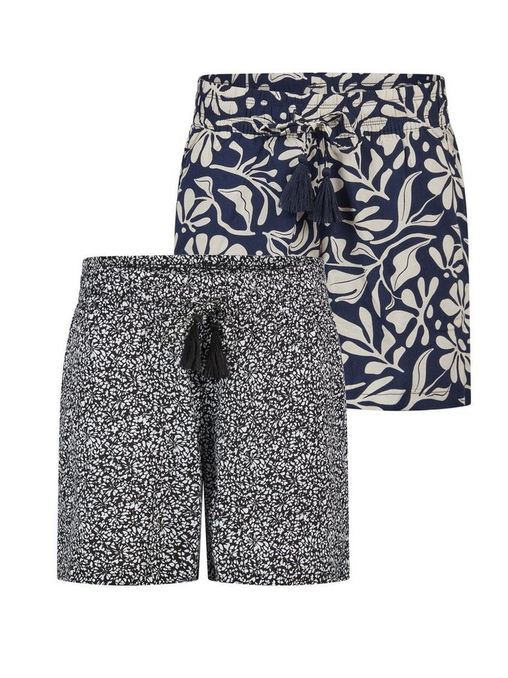 DENIMFY Sweatshorts Damen Shorts DFLia 2er Pack Regular Fit (Vorteilspack) kurze Stoffhose mit Kordelzug aus 100% Viskose von DENIMFY