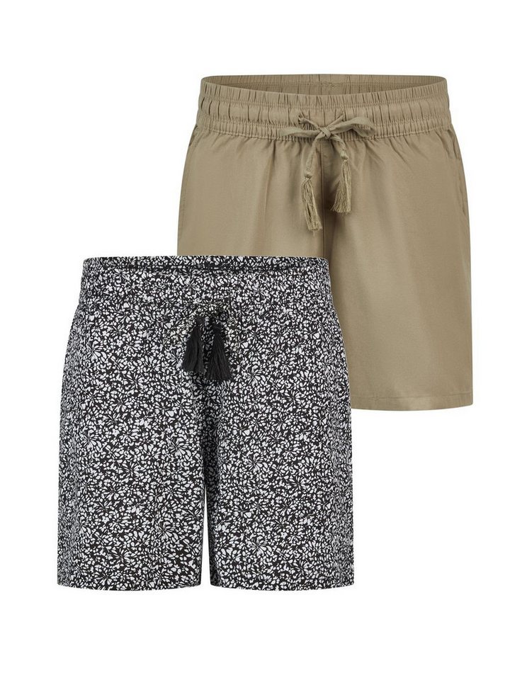 DENIMFY Sweatshorts Damen Shorts DFLia 2er Pack Regular Fit (Vorteilspack) kurze Stoffhose mit Kordelzug aus 100% Viskose von DENIMFY