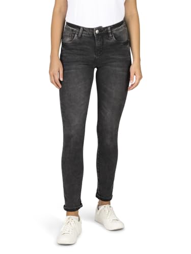 DENIMFY Jeans Damen lang Stretch Slim Fit Mid Waist DFElla Jeanshose Baumwolle Denim Schwarz L, Größe:L, Farben:Black Denim (B145) von DENIMFY