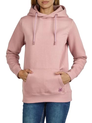 DENIMFY Hoodie Damen Regular Fit DFEmma Kapuzenpullover Pullover Cross-Over Kragen Rose L, Größe:L, Farben:Antique Rose (13300) von DENIMFY