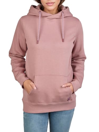 DENIMFY Hoodie Damen Regular Fit DFEmma Kapuzenpullover Pullover Cross-Over Kragen Rose M, Größe:M, Farben:Antique Rose (13300) von DENIMFY