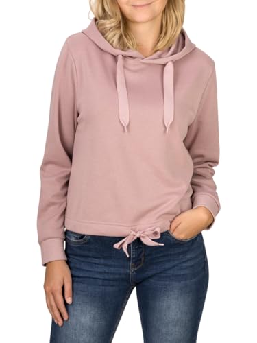 DENIMFY Damen Kapuzenpullover DFHanna Regular Fit Crop Hoodie Pullover Pulli Oberteil Kapuze Kurz Sweatshirt Rose L, Größe:L, Farben:Antique Rose (53303) von DENIMFY