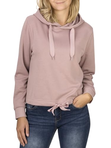 DENIMFY Hoodie Damen Kurz Regular Fit DFHanna Crop Kapuzenpullover Pullover Sweatshirt Oberteil Kapuze Rose XL, Größe:XL, Farben:Antique Rose (53303) von DENIMFY