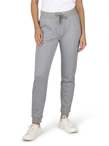 DENIMFY Kuschelhose Damen Flauschig warm gefüttert lang Slim Fit DFLina Wohlfühlhose Freizeithose Einfarbig Grau L, Größe:L, Farben:Grey Melange (63004) von DENIMFY