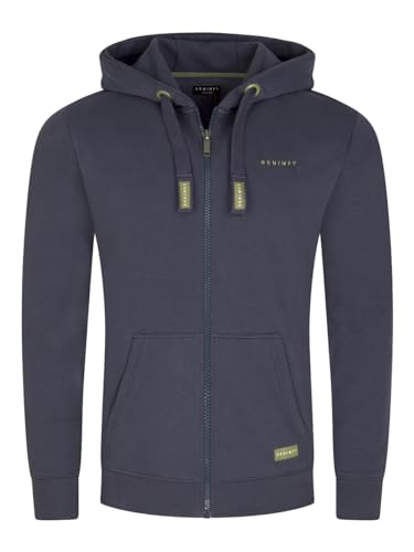 DENIMFY Herren Kapuzenjacke DFLeo Regular Fit Hoodie Taschen Jacke Reißverschluss Sweatjacke Trainingsjacke Basic Kapuzenpullover Kapuze, Größe:3XL, Farben:Navy von DENIMFY