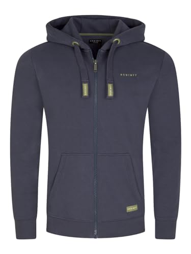 DENIMFY Sweatjacke Herren mit Kapuze Reißverschluss Regular Fit DFLeo Kapuzenjacke, Größe:M, Farben:Navy (59400) von DENIMFY