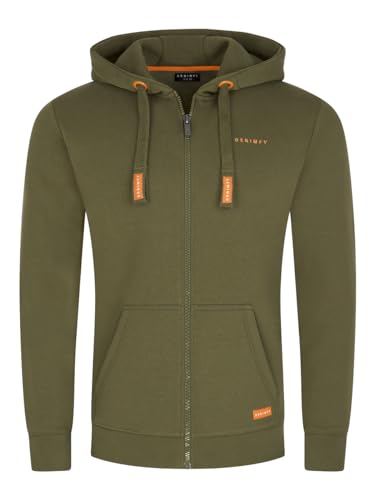 DENIMFY Herren Kapuzenjacke DFLeo Regular Fit Hoodie Taschen Jacke Reißverschluss Sweatjacke Trainingsjacke Basic Kapuzenpullover Kapuze, Größe:3XL, Farben:Ivy Green von DENIMFY