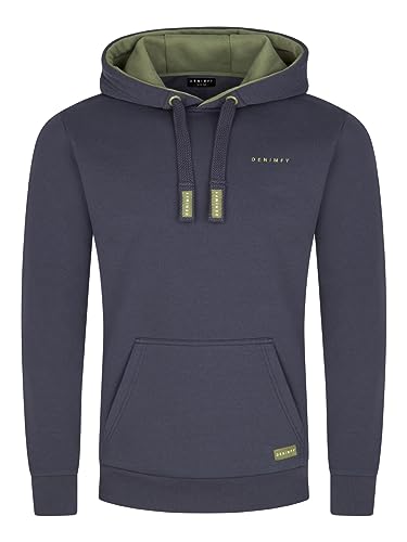 DENIMFY Herren Kapuzenpullover DFBenno Hoodie Sweatshirt Pullover Kapuze Kängurutaschen Langarm Regular Fit Baumwolle Navy L, Größe:L, Farben:Navy (59400) von DENIMFY