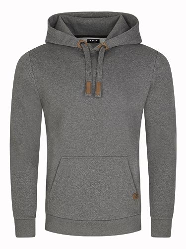 DENIMFY Herren Kapuzenpullover DFIvo Hoodie Pullover Streetwear Baumwolle Kapuze Langarm Sweatshirt Kängurutaschen Regular Fit Grau 5XL, Größe:5XL, Farbe:Grey Melange Standard 2 von DENIMFY