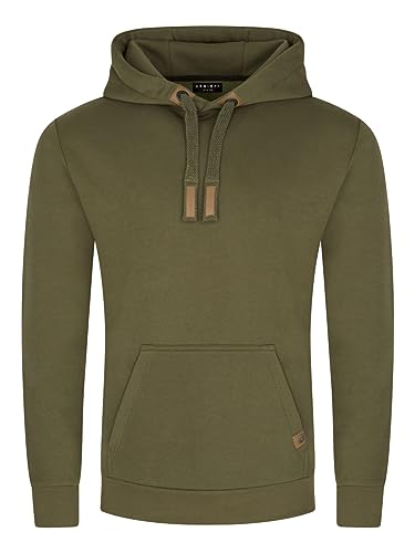 DENIMFY Herren Kapuzenpullover DFIvo Hoodie Pullover Streetwear Baumwolle Kapuze Langarm Sweatshirt Kängurutaschen Regular Fit Grün 3XL, Größe:3XL, Farbe:Ivy Green von DENIMFY