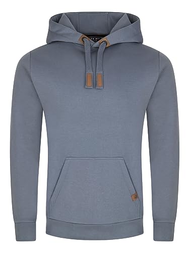 DENIMFY Herren Kapuzenpullover DFIvo Hoodie Pullover Streetwear Baumwolle Kapuze Langarm Sweatshirt Kängurutaschen Regular Fit Blau L, Größe:L, Farbe:Turbid Blue von DENIMFY