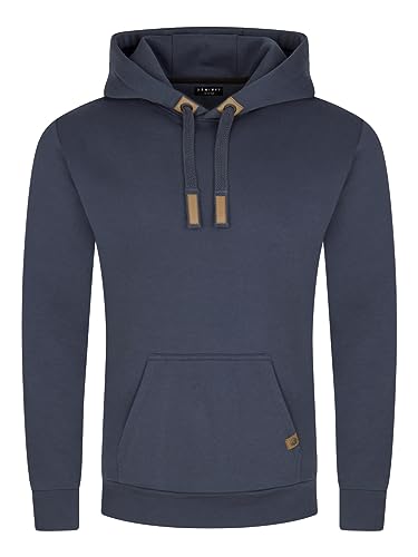 DENIMFY Herren Kapuzenpullover DFIvo Hoodie Pullover Streetwear Baumwolle Kapuze Langarm Sweatshirt Kängurutaschen Regular Fit Navy 4XL, Größe:4XL, Farbe:Navy von DENIMFY