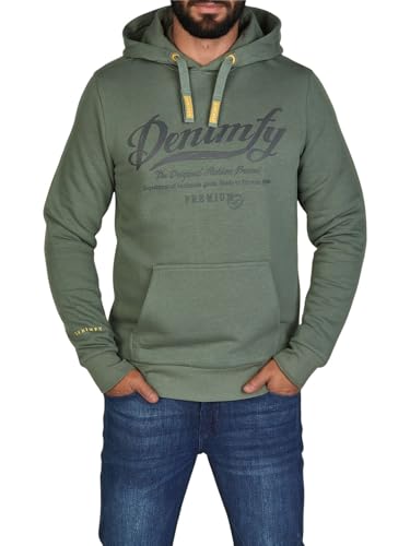 DENIMFY Hoodie Herren Regular Fit DFArno Kapuzenpullover Pullover Print Grün 3XL, Größe:3XL, Farbe:Forest Green von DENIMFY