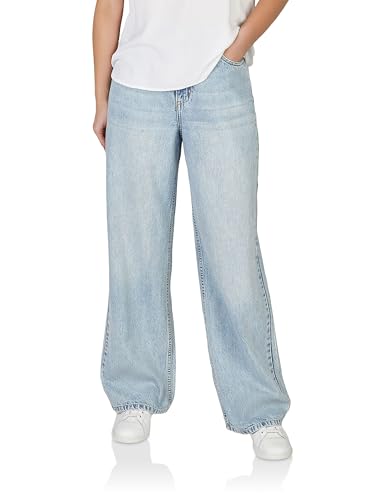 DENIMFY Jeans Damen Loose Fit DFDana High Waist Langes Bein Jeanshose Hose Denim Baumwolle, Größe:M, Farbe:Light Blue (L191) von DENIMFY
