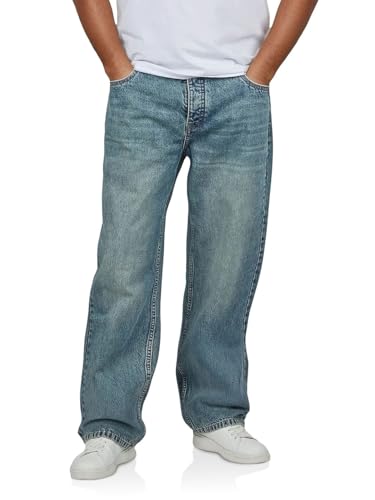 DENIMFY Jeans Herren Loose Fit DFMailo lässige Jeanshose Hose Baumwolle Denim, Länge:32L, Weite:31W, Farbe:Middle Blue Denim (M315) von DENIMFY