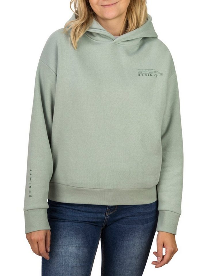 DENIMFY Kapuzenpullover Damen Hoodie DFEmily Oversize Sweatshirt mit Logoprint von DENIMFY