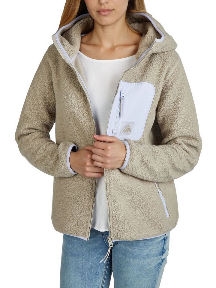 DENIMFY Outdoorjacke Damen Fleecejacke DFLea Regular Fit Übergangsjacke mit Teddyfleece von DENIMFY