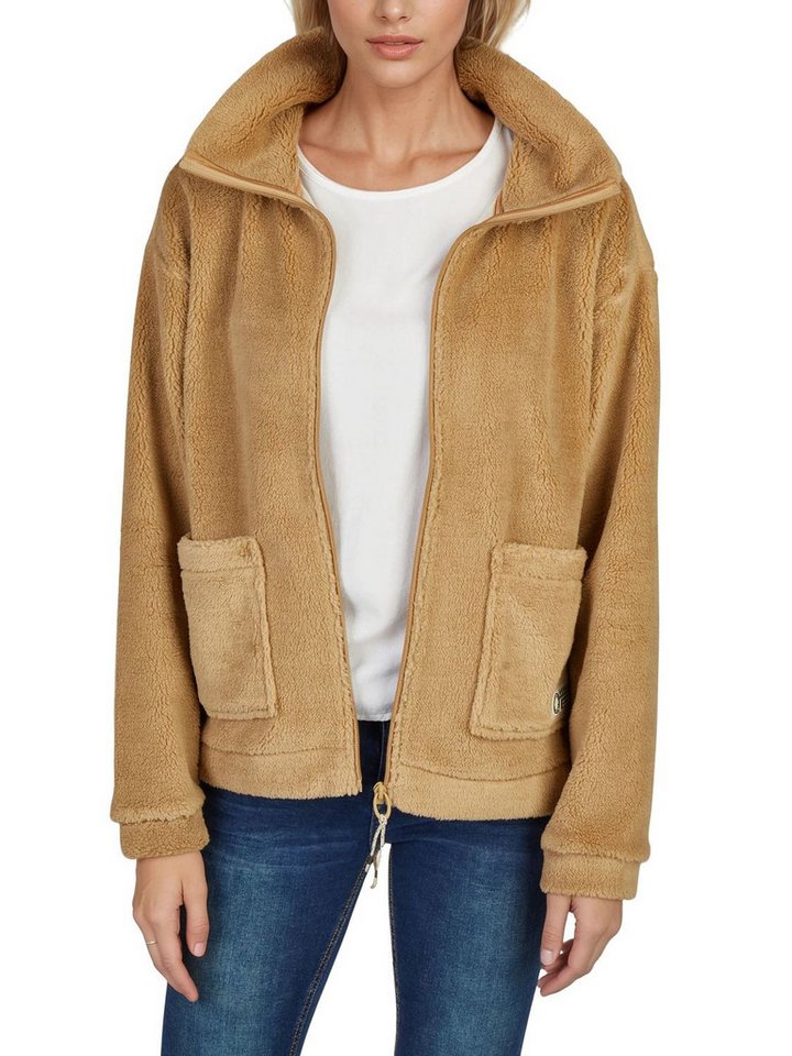 DENIMFY Outdoorjacke Fleecejacke Damen Regular Fit DFKira Übergangsjacke mit Teddyfleece von DENIMFY