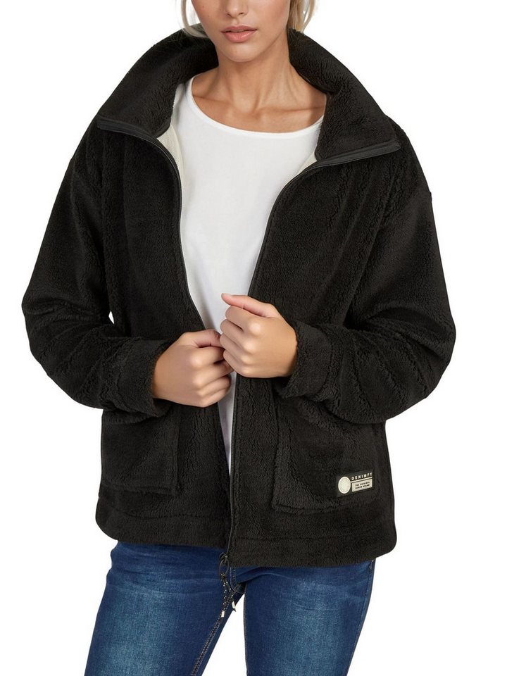 DENIMFY Outdoorjacke Fleecejacke Damen Regular Fit DFKira Übergangsjacke mit Teddyfleece von DENIMFY