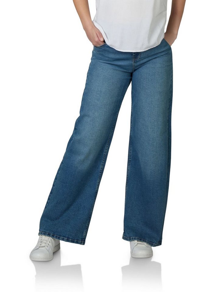 DENIMFY Relax-fit-Jeans Damen Jeanshose DFPaula Wide Leg Fit Denimhose mit Stetch von DENIMFY