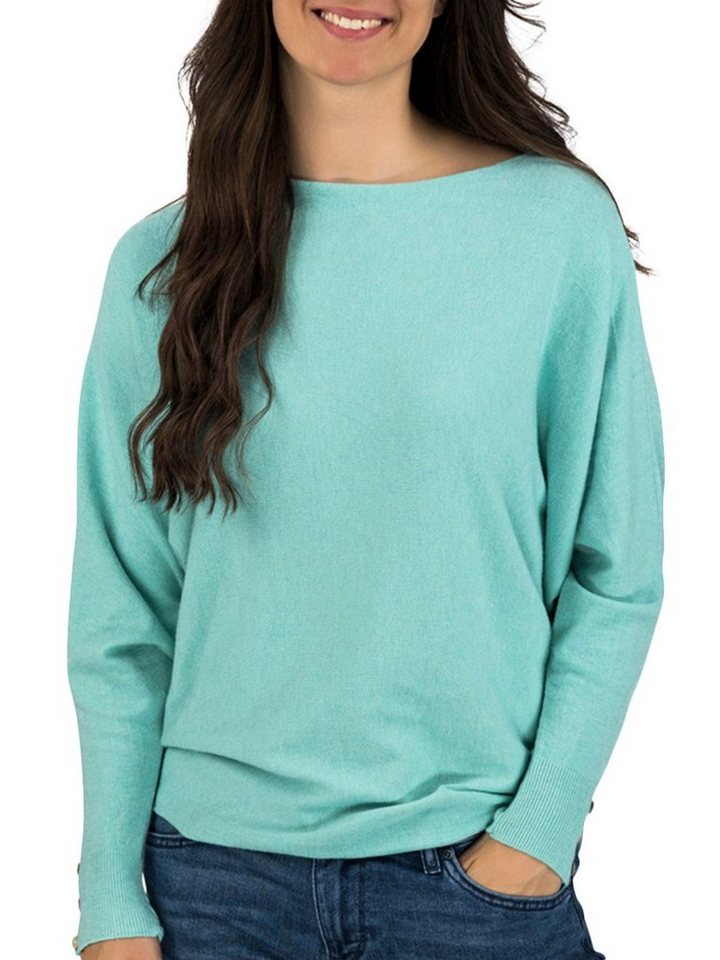 DENIMFY Strickpullover Damen Rundhals Pullover DFGreta Oversize Fit Basic Langarmshirt mit Fledermausärmeln von DENIMFY