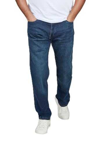 DENIMFY Sweat Jeans Herren Stretch Straight Fit DFAlvin Jeansoptik Jeanshose Sweathose Hose Denim, Größe:38, Farben:Dark Blue Denim (D84) von DENIMFY